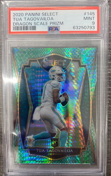 2020 Select Tua Tagovailoa Premier Dragon Scale Prizm Psa 9