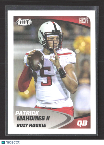 2017 Excellent SAGE HIT Premier Draft Football Card Patrick Mahomes II #5 Texas Tech Red Raiders