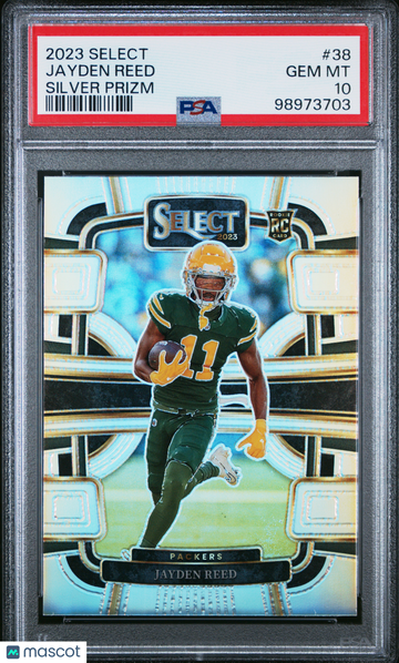 2023 Panini Select Jayden Reed #38 Silver Prizm PSA 10