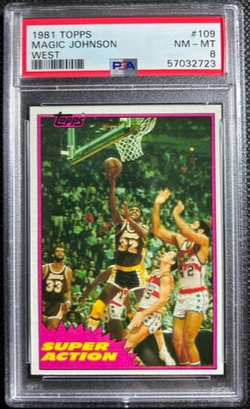 1981 Topps #109 Magic Johnson PSA 8 NM-MT Los Angeles Lakers