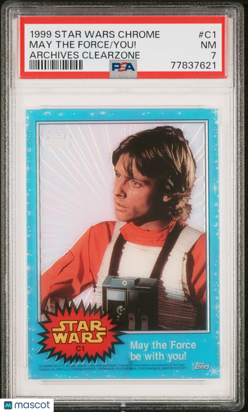 1999 Star Wars Chrome Archives Clearzone You! May The Force #C1 PSA 7