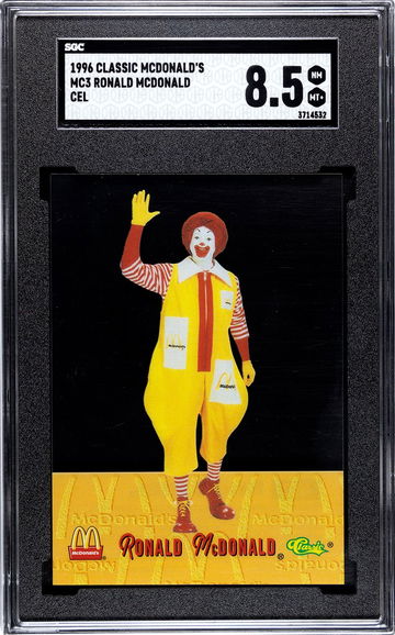 Ronald McDonald 1996 Classics SGC 8.5 Trading Card Acetate McDonald’s Big Mac