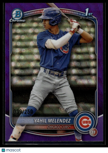 2025 Bowman Chrome Yahil Melendez #BCP-222 Bowman Chrome Prospects Purple Wave SN