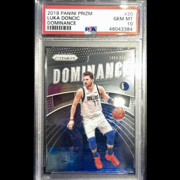 LUKA DONCIC 2019-20 PANINI PRIZM DOMINANCE PSA 10 GEM MT (B) MAVERICKS