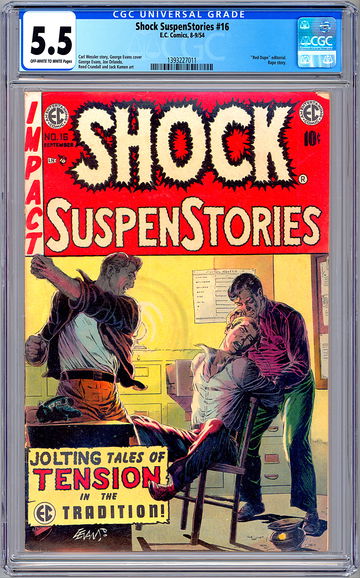 SHOCK SUSPENSTORIES #16 CGC 5.5 *CONTROVERSIAL RAPE STORY* JOE ORLANDO EC 1954