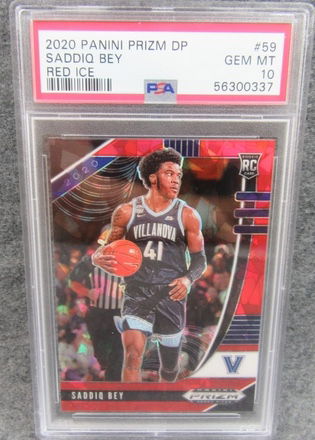 2020-21 Panini Prizm DP Red Ice Saddiq Bey Rookie RC Pistons PSA 10 
