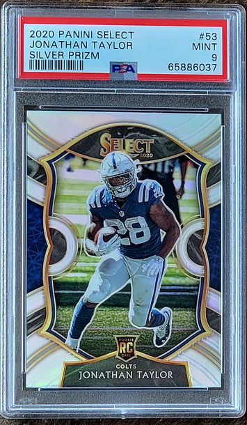 2020 JONATHAN TAYLOR Panini Select Silver Prizm PSA 9 POP 28 Rookie RC #53