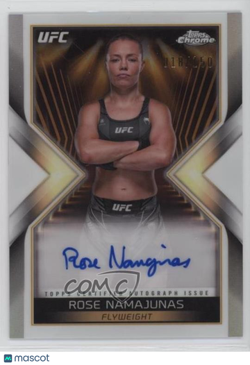 2024 Topps Chrome UFC - Main Event Autographs - Refractor Rose Namajunas #MEA-RNA Refractor 018/150
