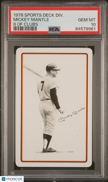 1978 Sports Deck Divison Mickey Mantle PSA 10 - Yankees - HOF - Eight of Clubs