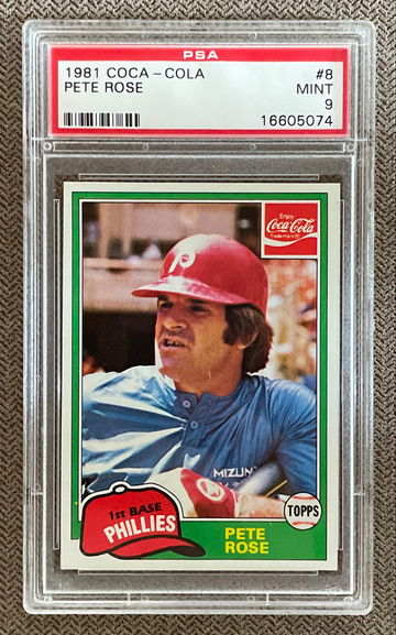1981 Topps Pete Rose Coca Cola #8 PSA 9