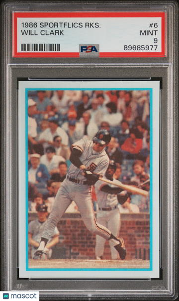 1986 Sportflics Rookies Will Clark #6 PSA 9