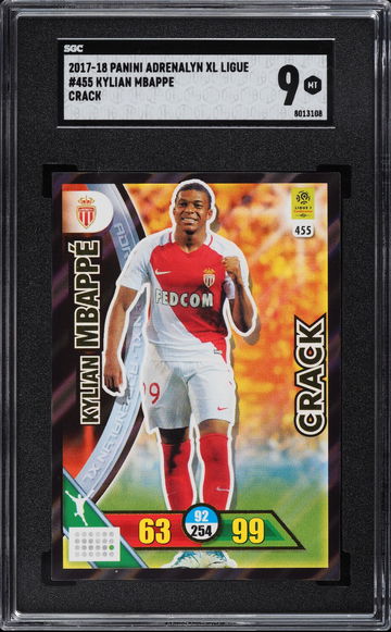 2017 Panini Adrenalyn XL Gold Foil CRACK SGC 9 Kylian Mbappe ROOKIE RC World