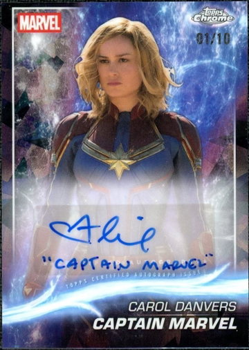 2025 Topps Chrome Marvel Studios Sapphire AA-BL Carol Danvers Auto /10 Inscription