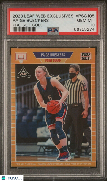 2023 Leaf Web Exclusives #PSG108 Paige Bueckers Pro Set Gold Rookie /199 PSA 10