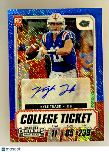 2021 Panini Contenders Draft Picks Kyle Trask #113 Blue Shimmer Parallel/Variety Rookie Base Set Panini Authentic