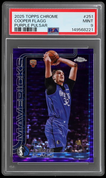 2025 Topps Chrome Cooper Flagg Purple Pulsar PSA 9 RC