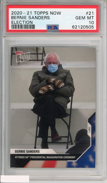 2020 TOPPS NOW BERNIE SANDERS #21 ELECTION INAUGURATION DAY PSA 10 GEM MT