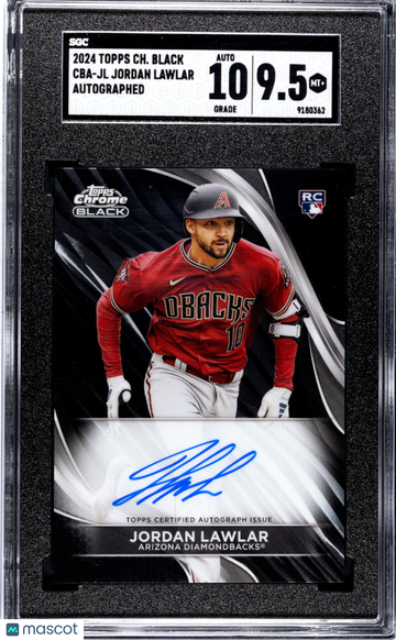 2024 Topps Chrome Black Jordan Lawlar #CBA-JL Autograph SGC 9.5 Auto 10