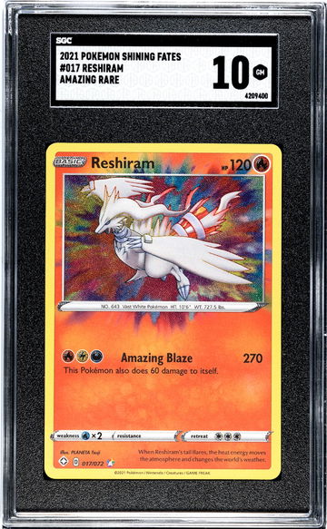 2021 Pokemon Shining Fates #017 Reshiram Amazing Rare SGC 10