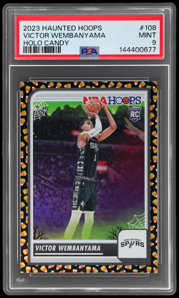 2023 Haunted Hoops Victor Wembanyama Holo Candy PSA 9 RC