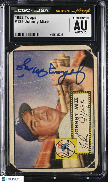 1952 Topps Johnny Mize #129 CGC Authentic