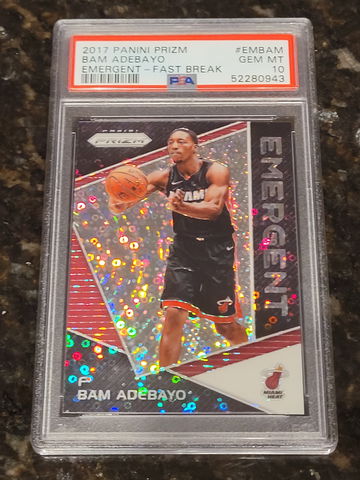 2017 Bam Adebayo Prizm Emergent Fast Break HOLOGRAM PSA 10