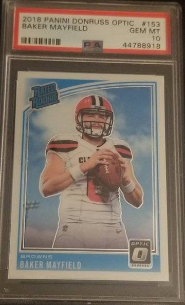 2018 Panini Optic Baker Mayfield RC #153 PSA 10