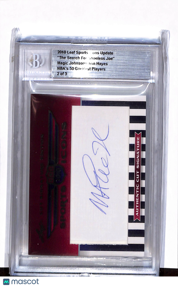 2010 Leaf Sports Icons Update Elvin Hayes Magic Johnson Authentic Cut Signature