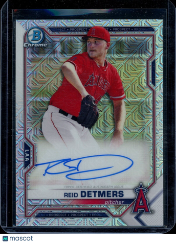 2021 Bowman Chrome Mega Box Reid Detmers Mojo Refractor Auto #BMA-RD Angels