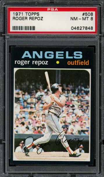 1971 Topps #508 Roger Repoz PSA 8 Angels