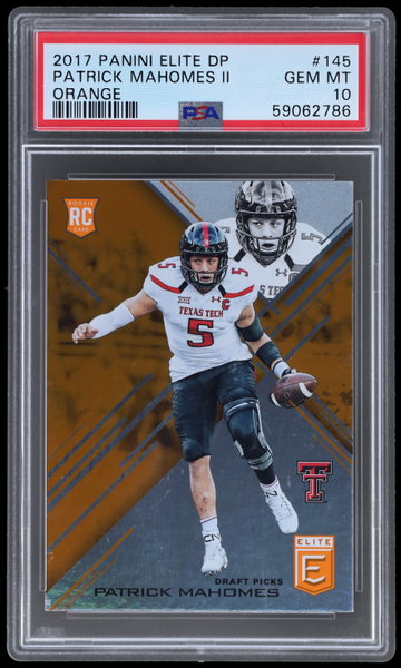 2017 Panini Elite Draft Picks Patrick Mahomes II Aspirations Orange PSA 10 RC
