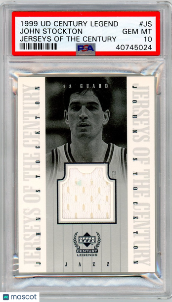 1998 Upper Deck Century Legends Jerseys Of The Century John Stockton #JS PSA 10