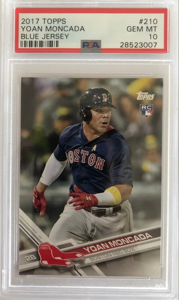 2017 Topps Yoan Moncada Blue Jersey Series 1 210 PSA 10