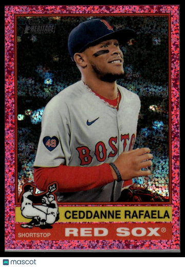 2025 Topps Heritage Ceddanne Rafaela #126 Chrome Pink Sparkle Refractor