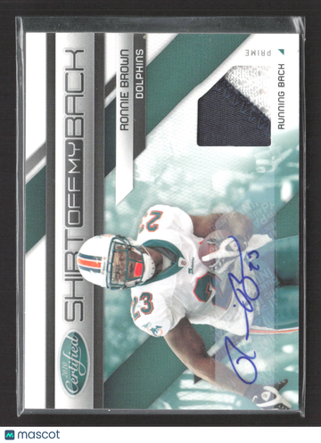 2010 Panini Certified Shirt Off My Back Prime Ronnie Brown #23 /5 Memorabilia Prime Patch