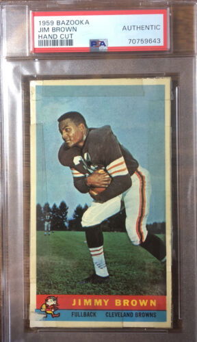 1959 Bazooka Jim Brown Football Graded PSA Authentic Cleveland Browns Rare