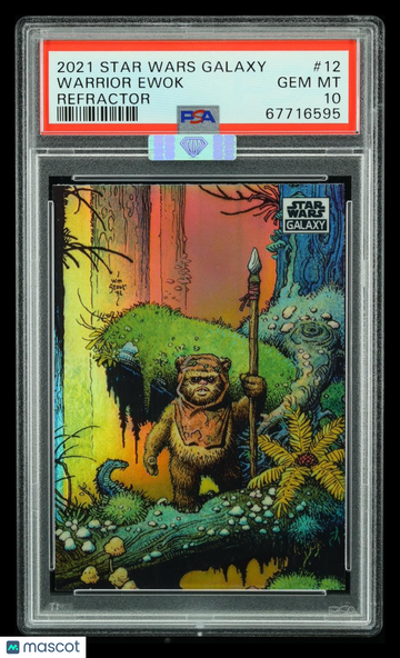 2021 Topps Chrome Star Wars Galaxy Warrior Ewok #12 Refractor MBA 10