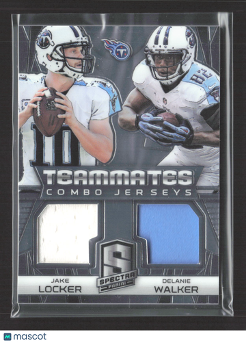 2015 Panini Spectra Teammates Combo Jerseys Delanie Walker Jake Locker #TC-JD Combo Jerseys 177/199 Game-worn material