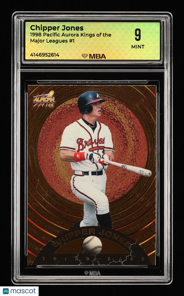 1998 Pacific Aurora Kings of the Major Leagues Chipper Jones #1 MBA 9