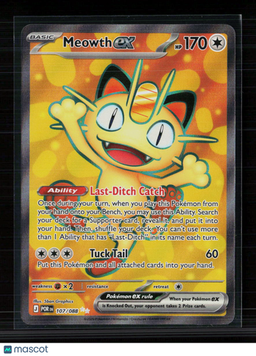 Pokemon 2025 Journey Together Meowth EX SR #107/88