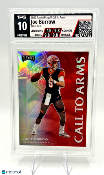 2020 Panini Playoff Joe Burrow #CA-17 Red Prizm Parallel/Variety Rookie Insert 10 Panini Authentic