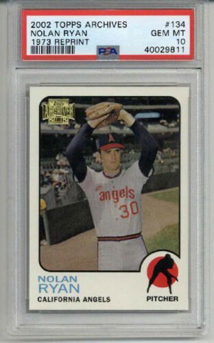 2002 TOPPS ARCHIVES 1973 REPRINT #134 NOLAN RYAN CARD ANGELS PSA 10 LOW POP RARE