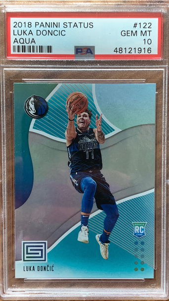 2018 Panini Status Luka Doncic Aqua PSA 10