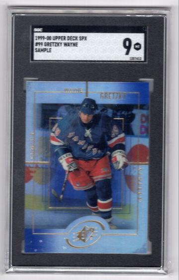1999-00 Upper Deck SPX Wayne Gretzky Rangers Sample SGC 9