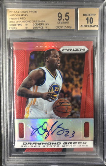 DRAYMOND GREEN 2013-14 Panini Prizm Auto #168 PRIZMS Red /99 BGS 9.5 GEM MINT AUTO 10