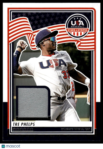 2025 Panini Stars and Stripes USA Baseball Tre Phelps #USA-TP Collegiate National Team Materials PE MEM