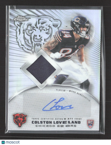 2025 Topps Chrome Colston Loveland #RPA-CL Player-Worn Memorabilia Rookie Patch Autograph RC