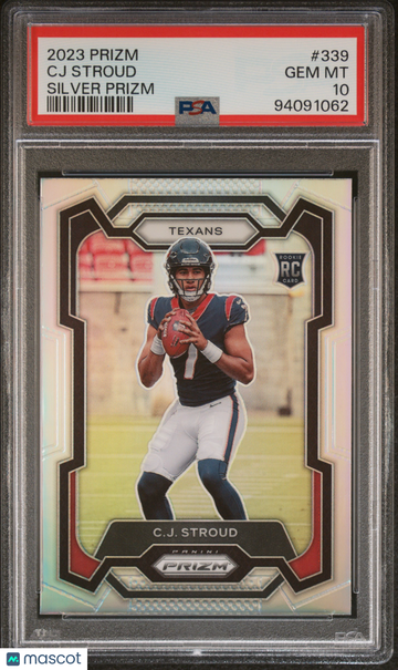 2023 Panini Prizm CJ Stroud #339 Silver Short Print Rookie PSA 10