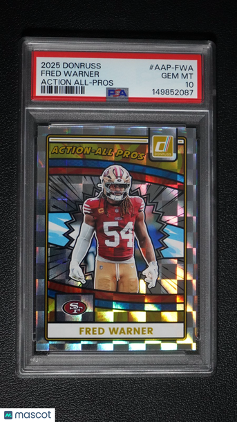 2025 Panini Donruss Fred Warner #AAP-FWA [Base] PSA 10
