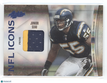 2010 Panini Absolute Memorabilia NFL Icons Junior Seau #17 Prime /50 Game-Worn Jersey